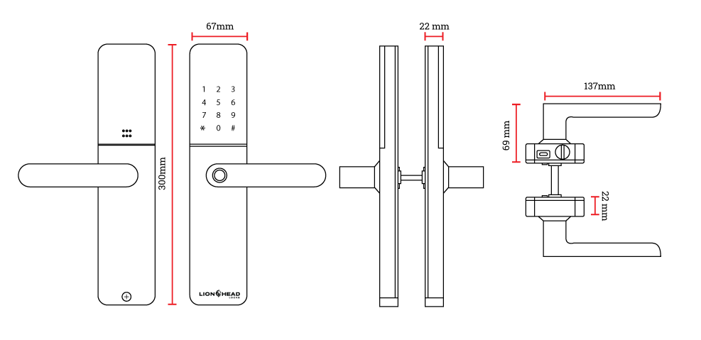 Lion Head Enmore Digital Entrance Lock
