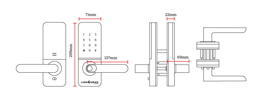 Lion Head Regent Digital Entrance Lock